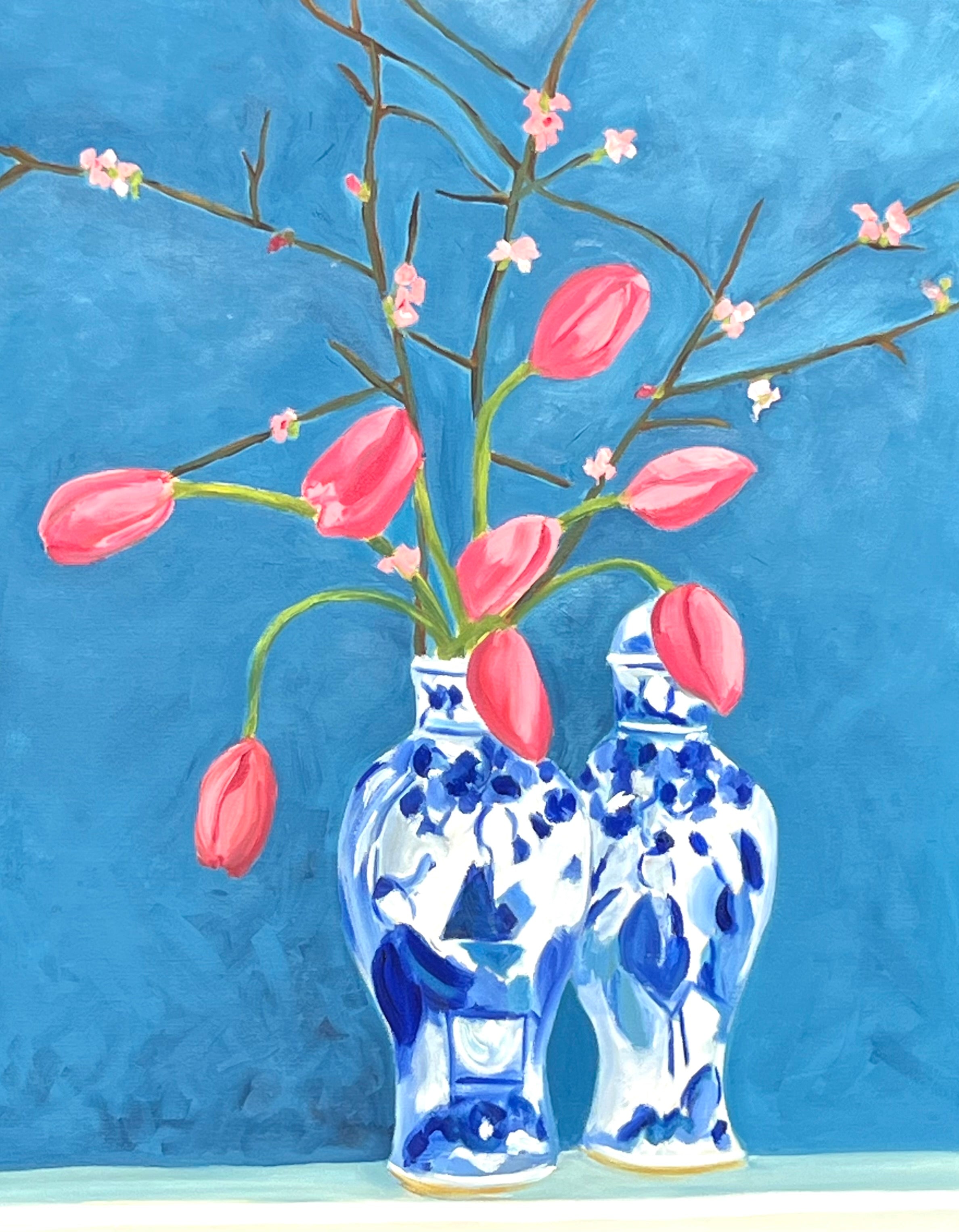 MKW25 (36) CHERRY BLOSSOMS ON PRUSSIAN