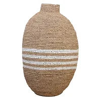 ART Natural W/ White Stripe Jumbo Vase