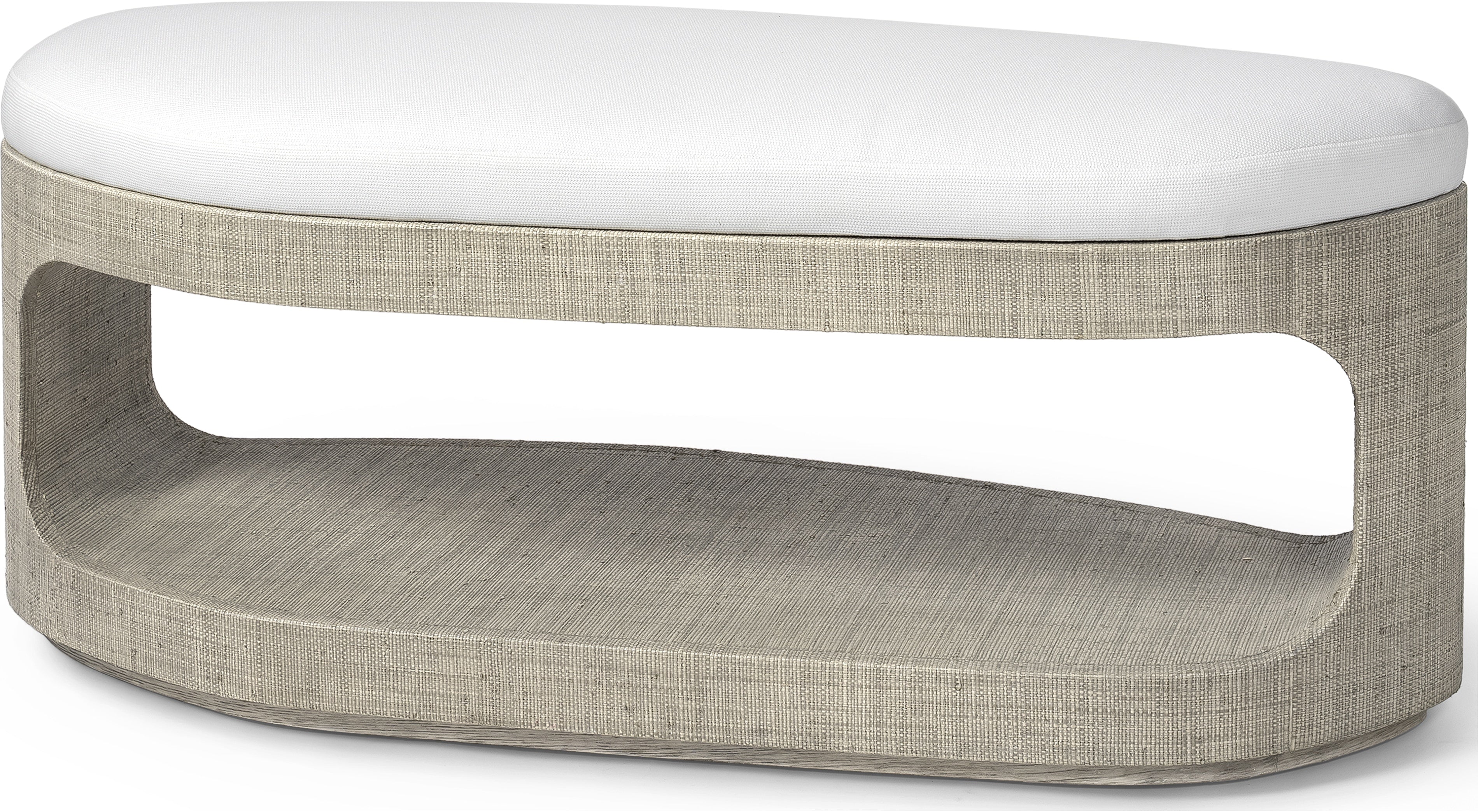 PA BENCH RAFFIA BASE/CREAM TOP