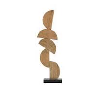 Wood Stacked Geometric Sculpture